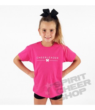 Dětské tričko Cheerleader s mašličkou růžové