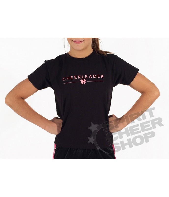 Dámské tričko cheerleader s mašličkou, černé
