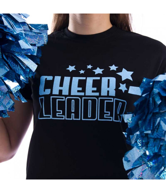 Ladies T-shirt with glitter Cheerleader print with stars