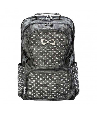 Gray Camo Backpack Nfinity with pyramid studs