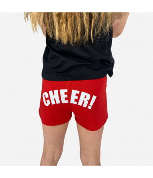 Red kids cheer shorts size YM