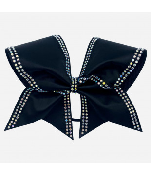 Large cheer satin bow with Rhinestones on the sides