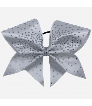 Satin bow with rhinestone ombre effect - rhinestones on the center