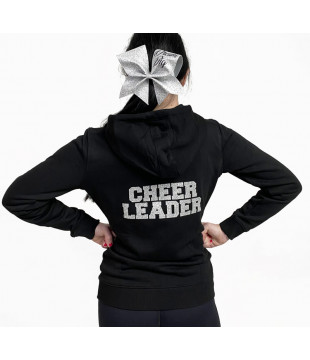 Sweatshirt with Glitter Cheerleader Print