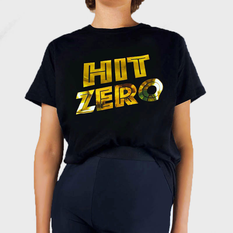 HIT ZERO T-shirt with metallic gold print